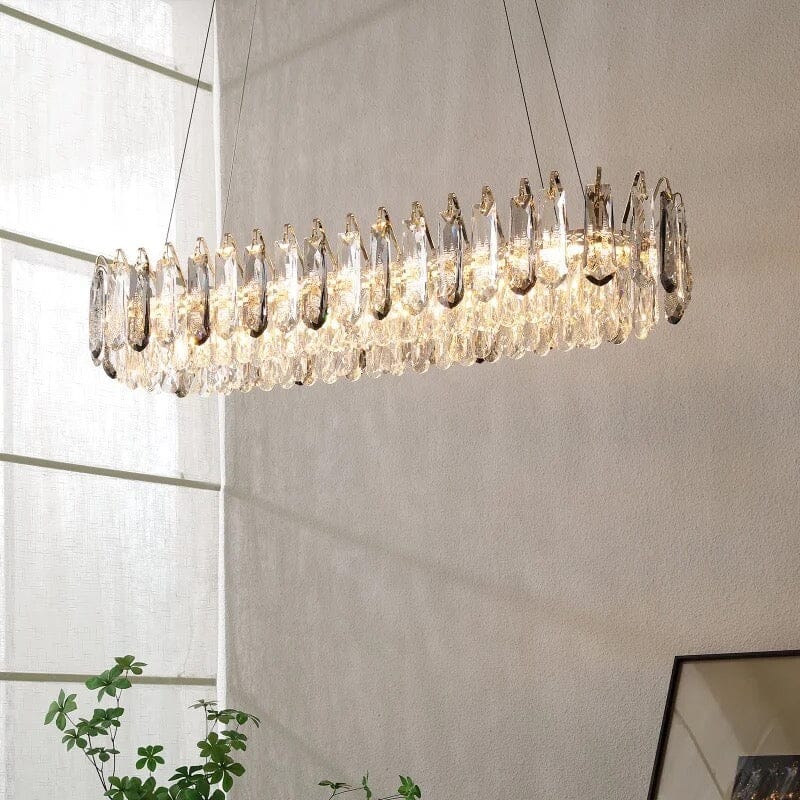 LumaAura krystalltaklampe med gull- eller kromfinish for moderne rom
