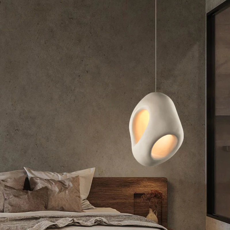 Lampada a Sospensione da Soffitto LED Artigianale Nova Wabi Sabi per Sala da Pranzo