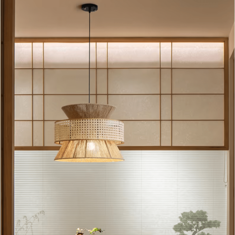Kairoa Henneptouw Hanglamp Japanse Geïnspireerde Kroonluchter