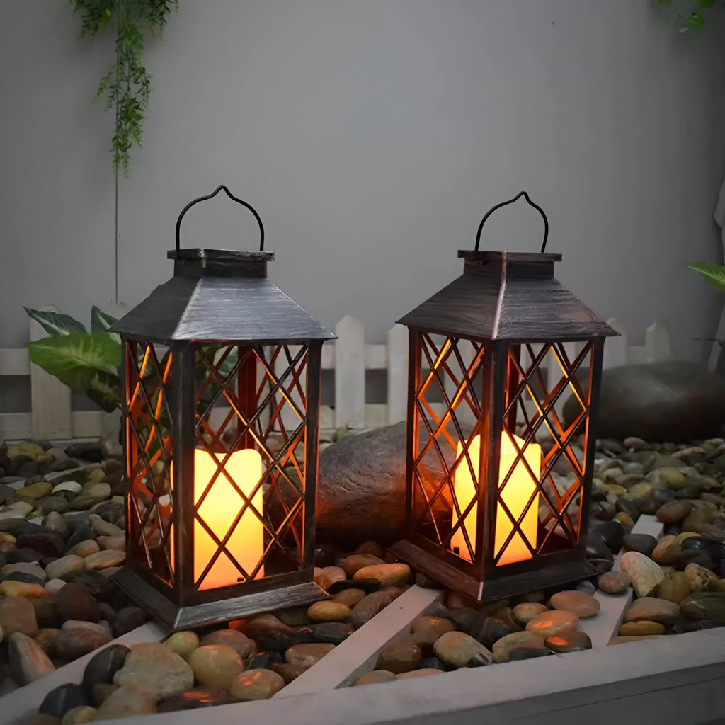 LumiCrest Vintage Solar Lantern For Lawn, Patio Or Fence