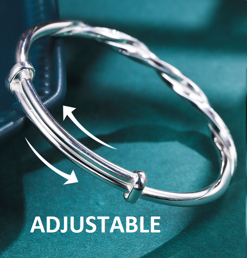 Silberarmband mit eleganten Drehungen für den täglichen Gebrauch und Stil