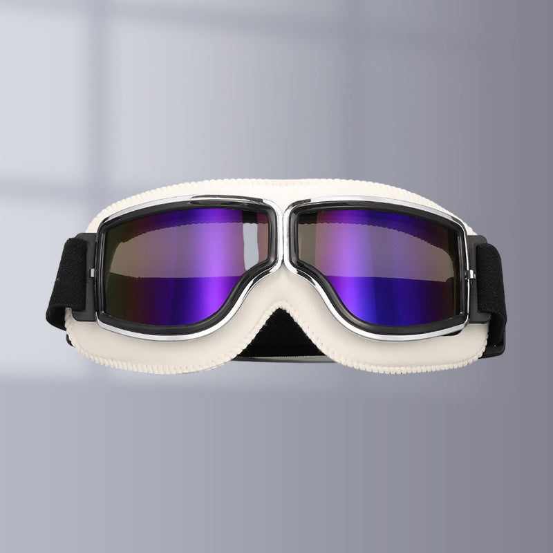 RoadRider Vintage Goggles With Interchangeable Lenses And Cushioned Comfort