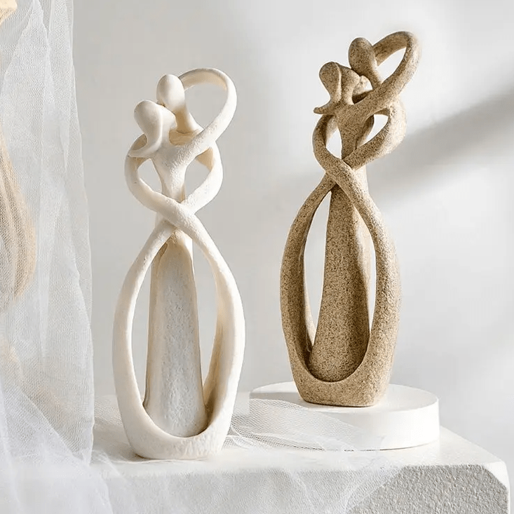 Escultura Amora Embrace para Casais: Amor e Conexão, Decoração Intemporal para Casa