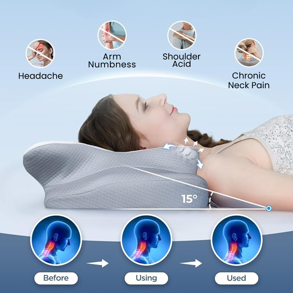 Ergonomic Memory Foam Pillow For Snore Relief And Easier Breathing