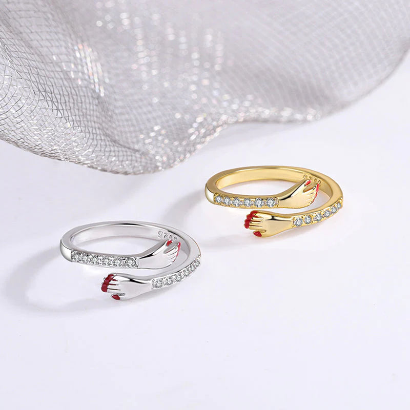 Anillo de abrazo regalo para seres queridos accesorio elegante que celebra el vínculo y la gratitud