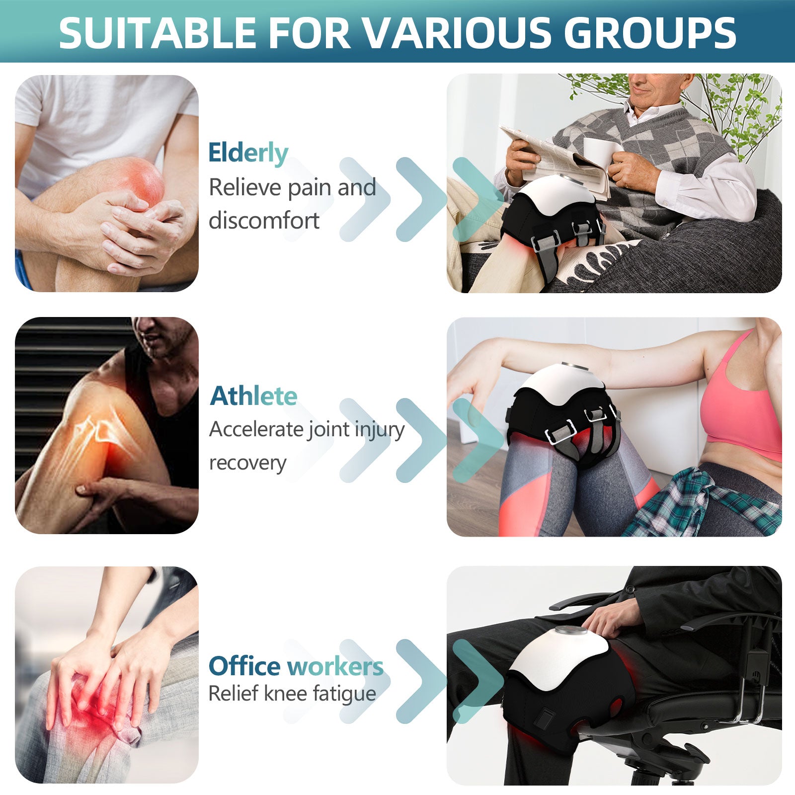 Home Use Knee Relief Massager With Infrared Heat And Air Compression