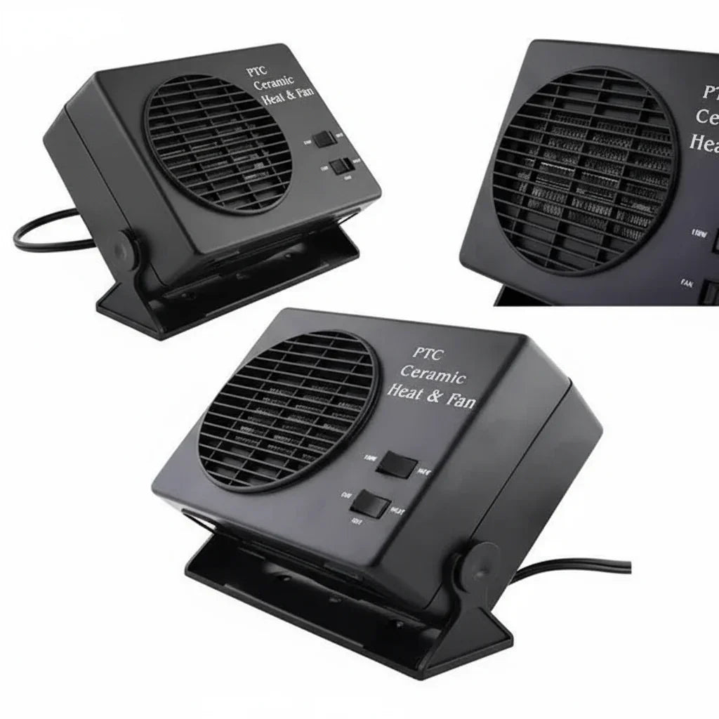12V Ceramic Car Heater Fan | 150W-300W | Portable Defroster w/ Automatic Thermostat