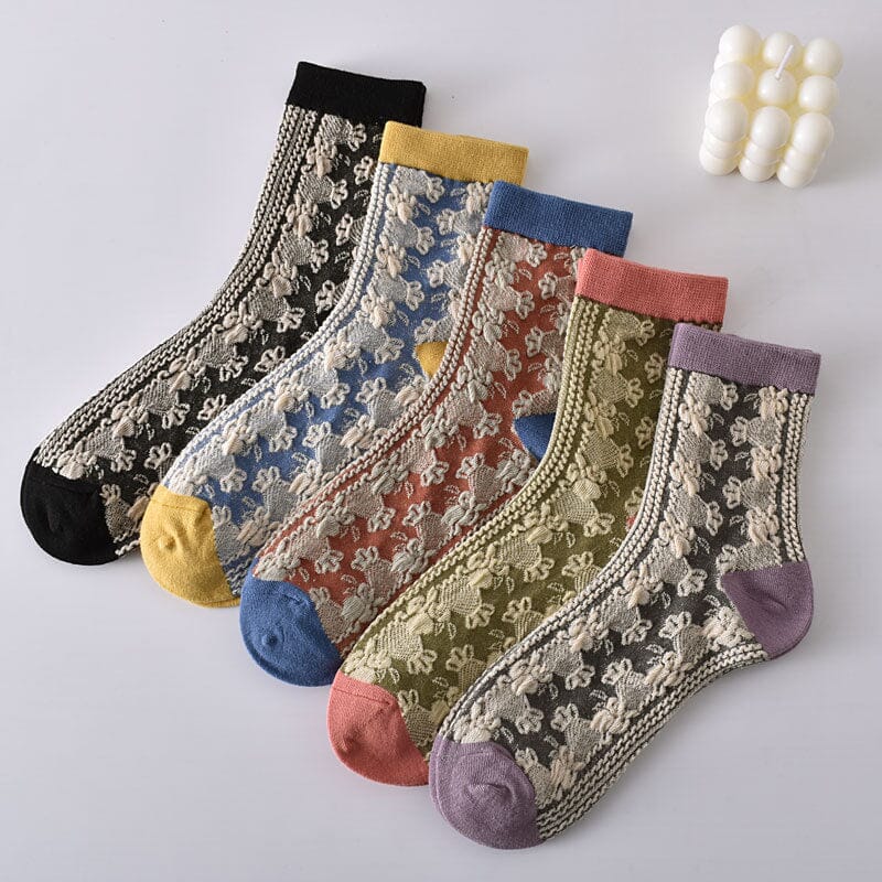 Women's Cotton Socks With Floral Pattern 10 Pack For Everyday Wear