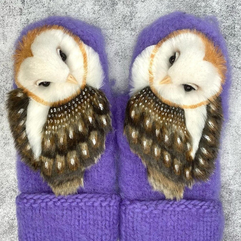 Nordic Owls Motif Wool Mittens For Winter Warmth And Everyday Wear