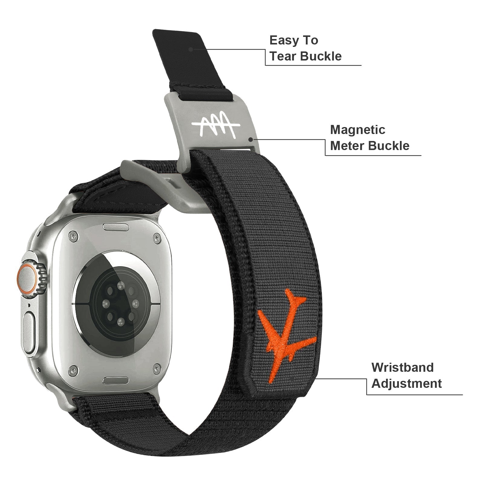 Wild Trail Magnetic Buckle Nylon Watch Band For Apple Watch Replacement