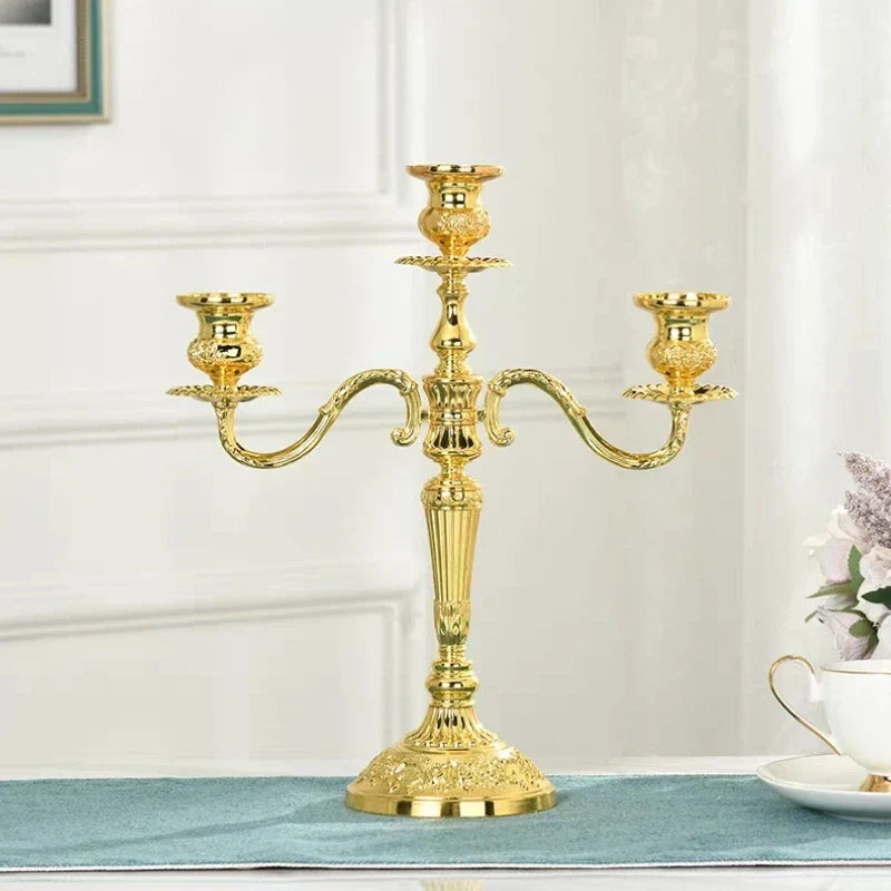 GildedNocturne Elegancki świecznik kandelabr do kominka Ponadczasowy uchwyt na świece
