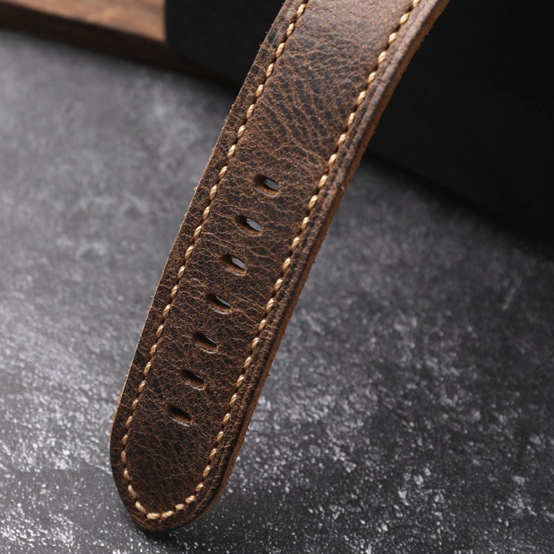 Heritage Hide handgefertigtes Rindslederarmband aus erstem Narbenleder für die Apple Watch