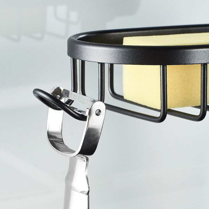 Stainless Aluminium Shower Holder In Silver Or Black No Drilling