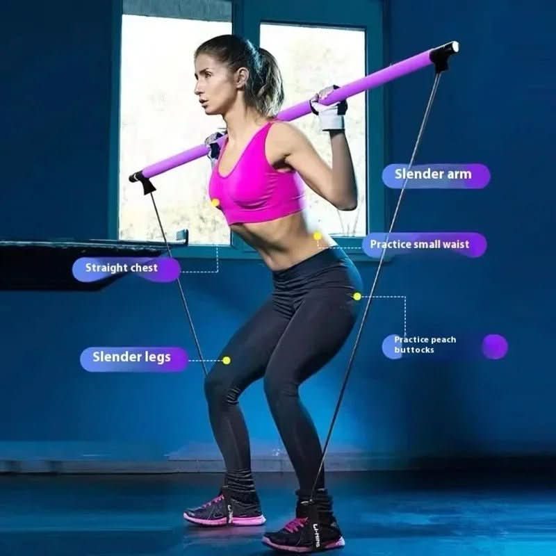 CoreFlex Portable Bar Set With Resistance Bands For Home Workouts