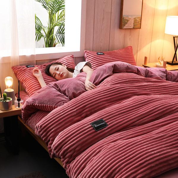 Thickened Corduroy Velvet Bedding Set