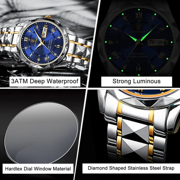 Orologio da uomo impermeabile di lusso del marchio leader con lancette luminose