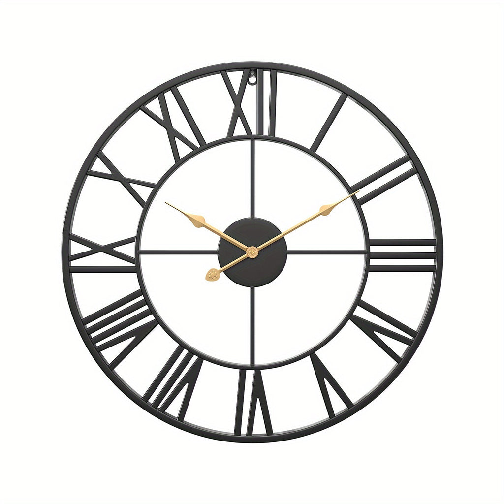 Serenetime Classic Rund Vægur med Metalramme til Soveværelse, Stille