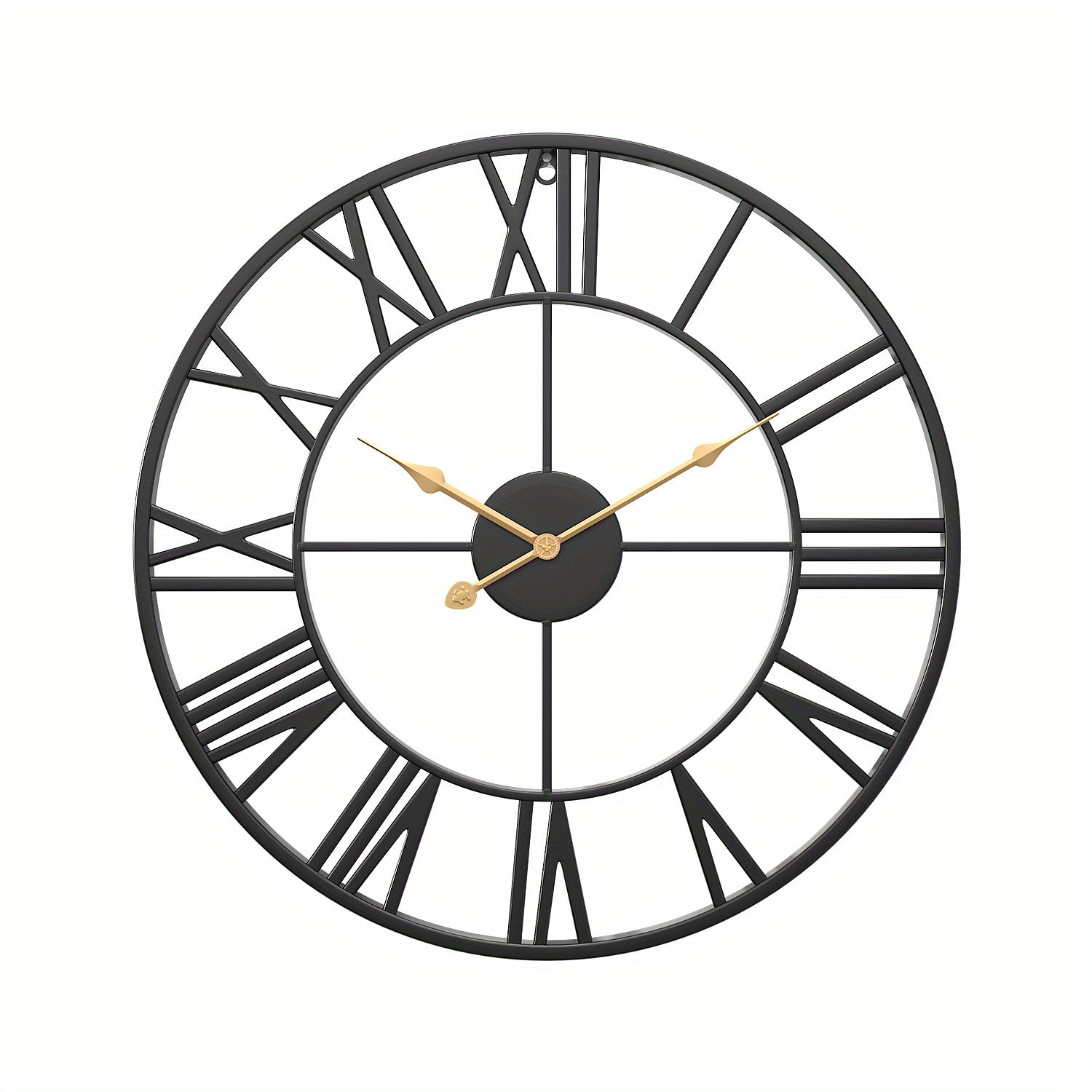 Serenetime Classic Rund Vægur med Metalramme til Soveværelse, Stille
