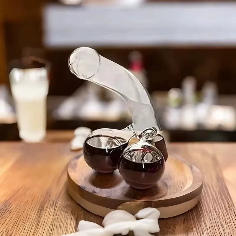 Playful Curve Wine Decanter Centerpiece For Stylish Tableside Entertaining