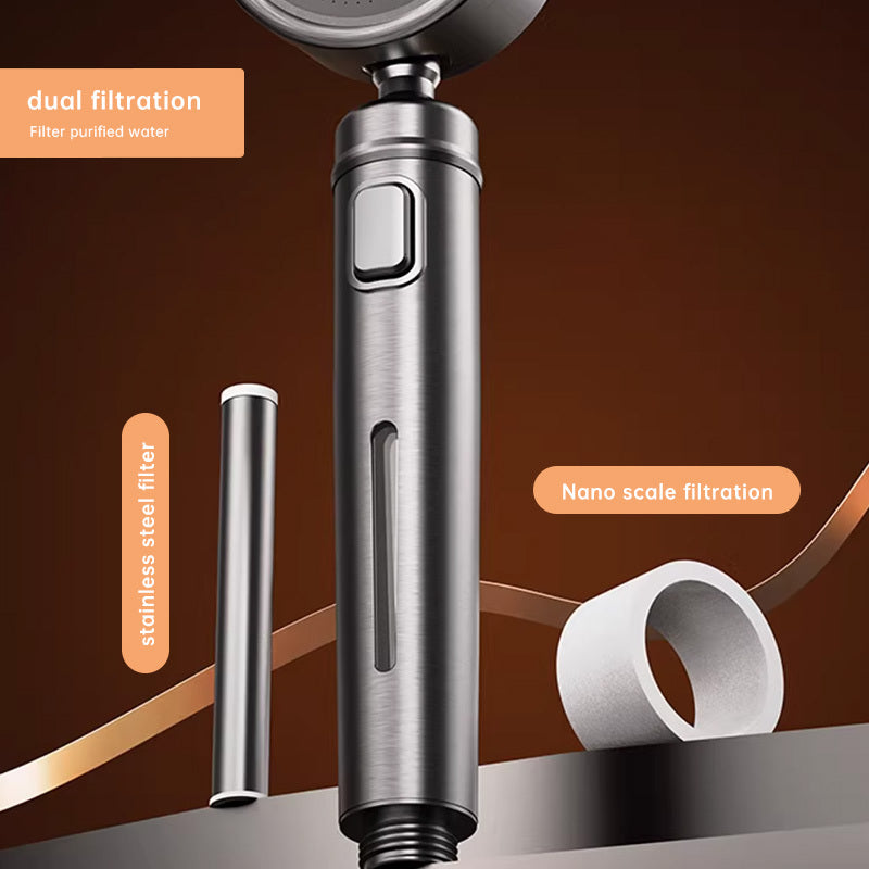Cabeça de Chuveiro Portátil Steelrain em Aço Inoxidável com Jato Potente