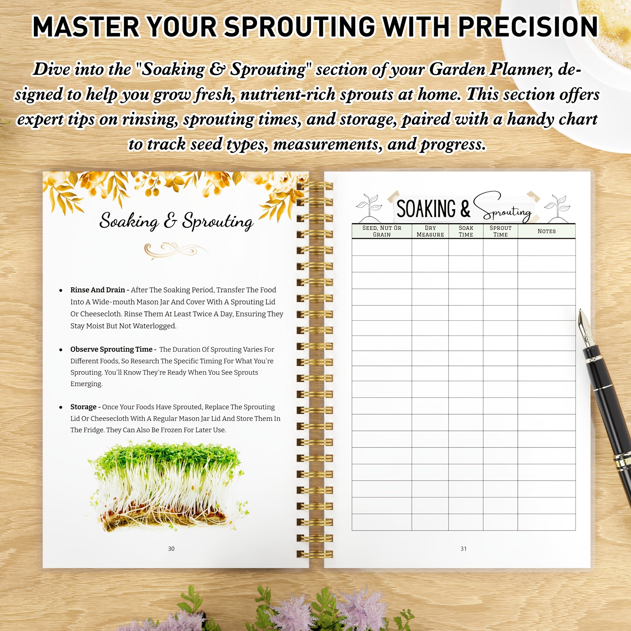 Gardenlog Undated A5 Spiral Garden Planner for Growing Success