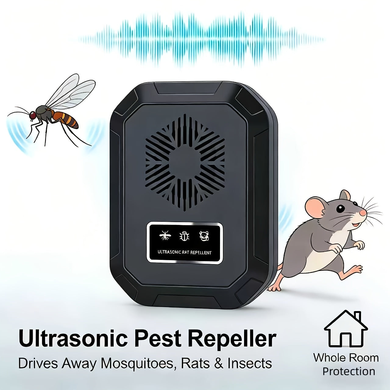 Pestsonic bærbar ultralyds skadedyrsafviser til hjemmebrug