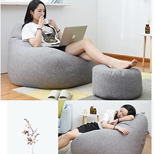 Pouf a sacco in lino stile divano per comfort moderno ed ergonomico
