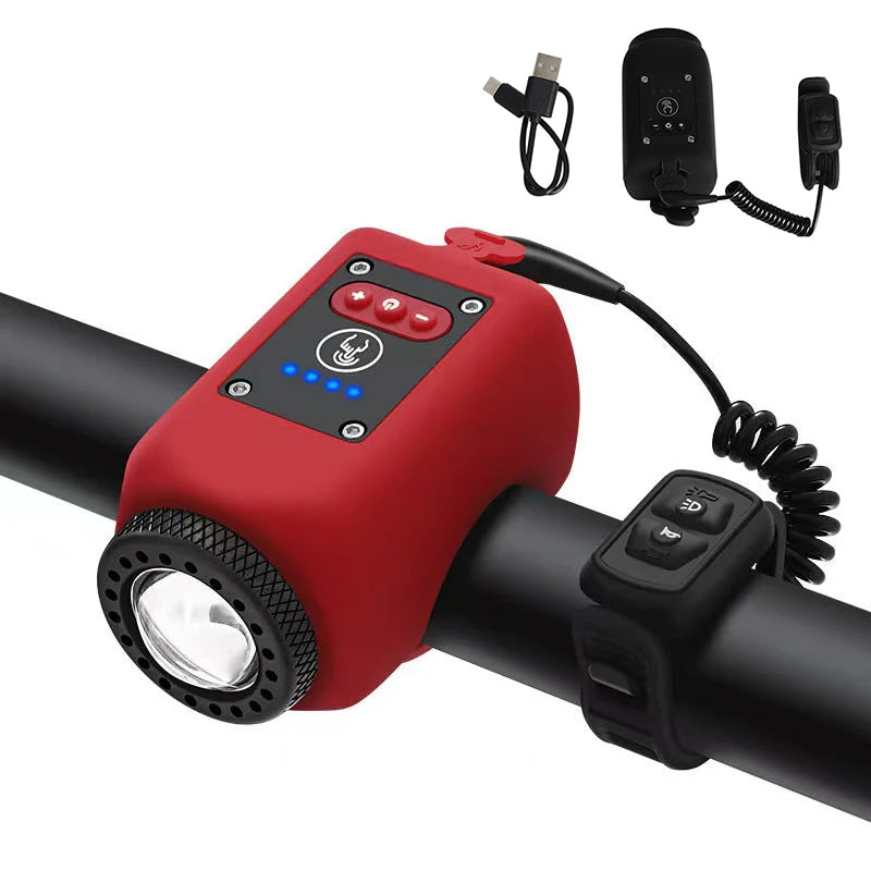 Timbre para bicicleta de montaña con luz brillante accesorio dos en uno