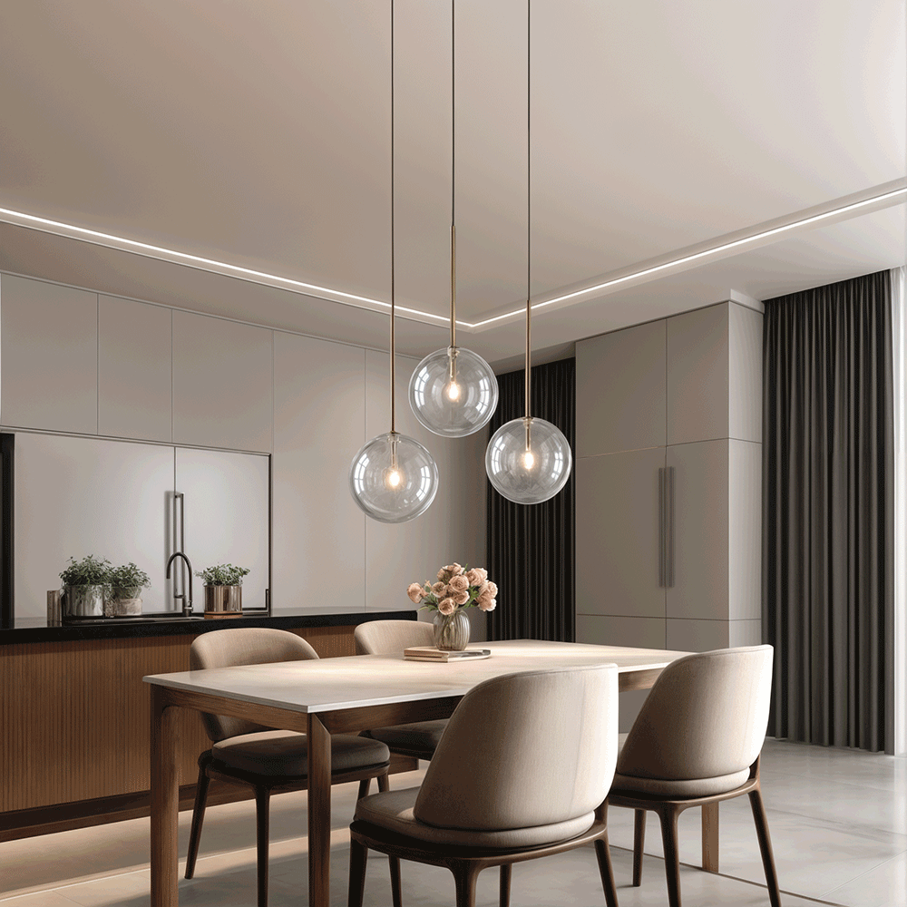 Lámparas Colgantes de Bola de Cristal Lumenora por Asteron Studio