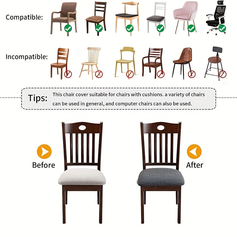 Jacqurenew Stretch Fit Chair Covers For Instant Upgrade