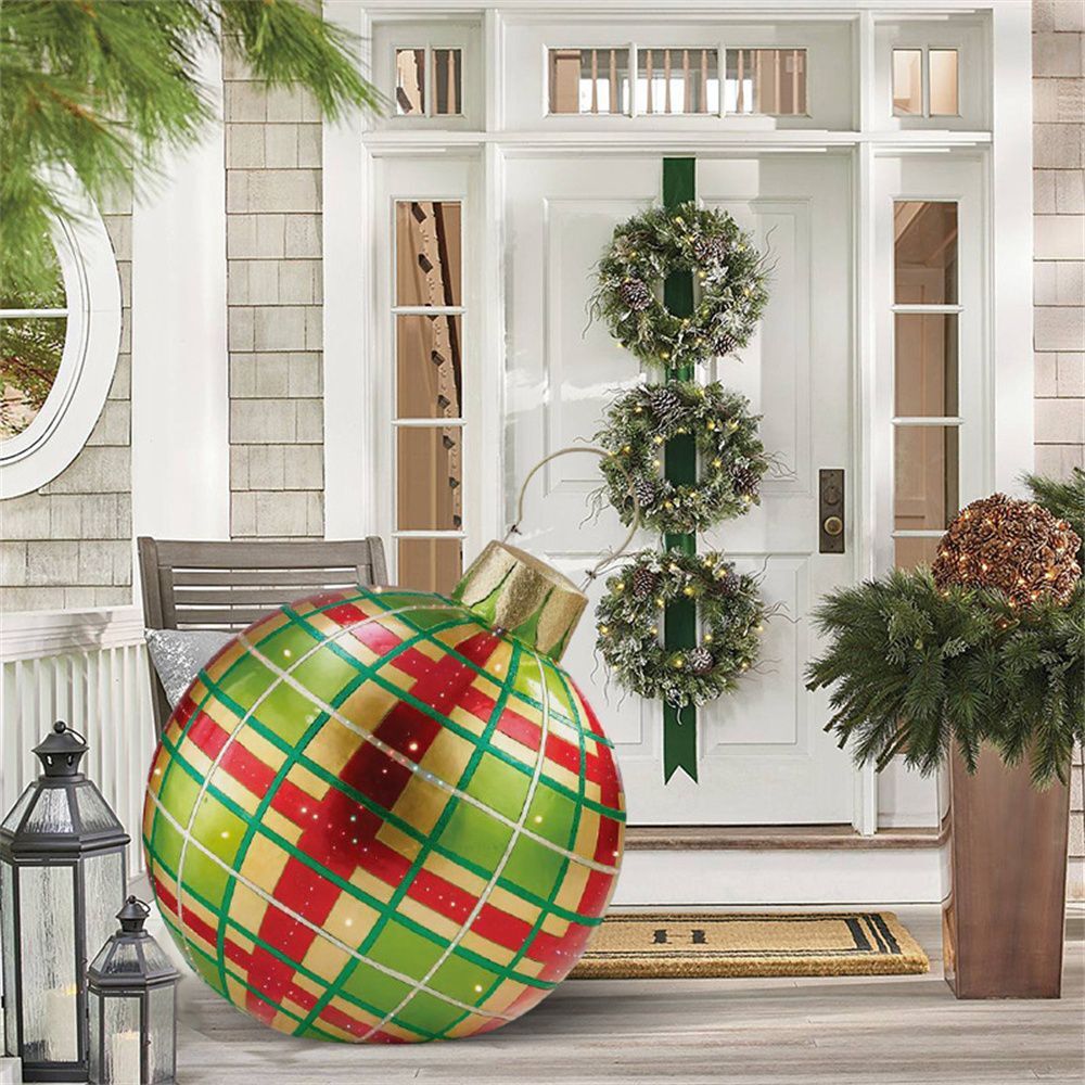 Sfere di Natale gonfiabili in PVC per esterni, resistenti alle intemperie e riutilizzabili, vari design