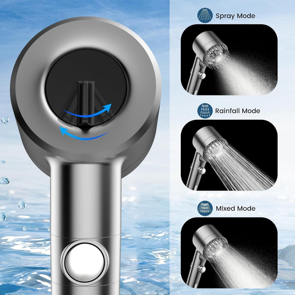 Pureflow Chlorine-Reducing Handheld Showerhead With On Off Switch And Skin Care Filter