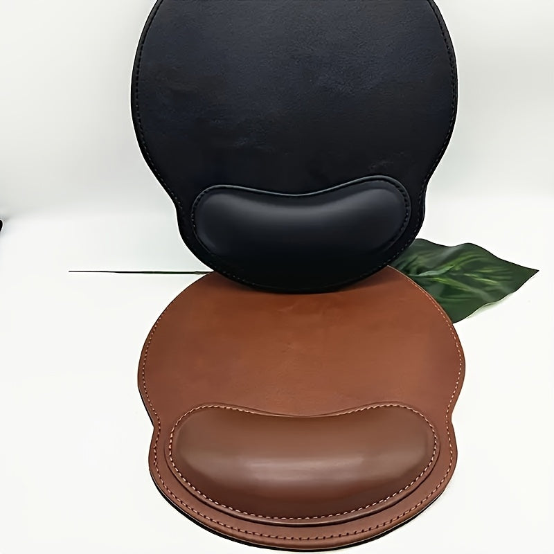 Suport pentru mouse ergonomic ComfyClick din piele ecologică maro, antiderapant