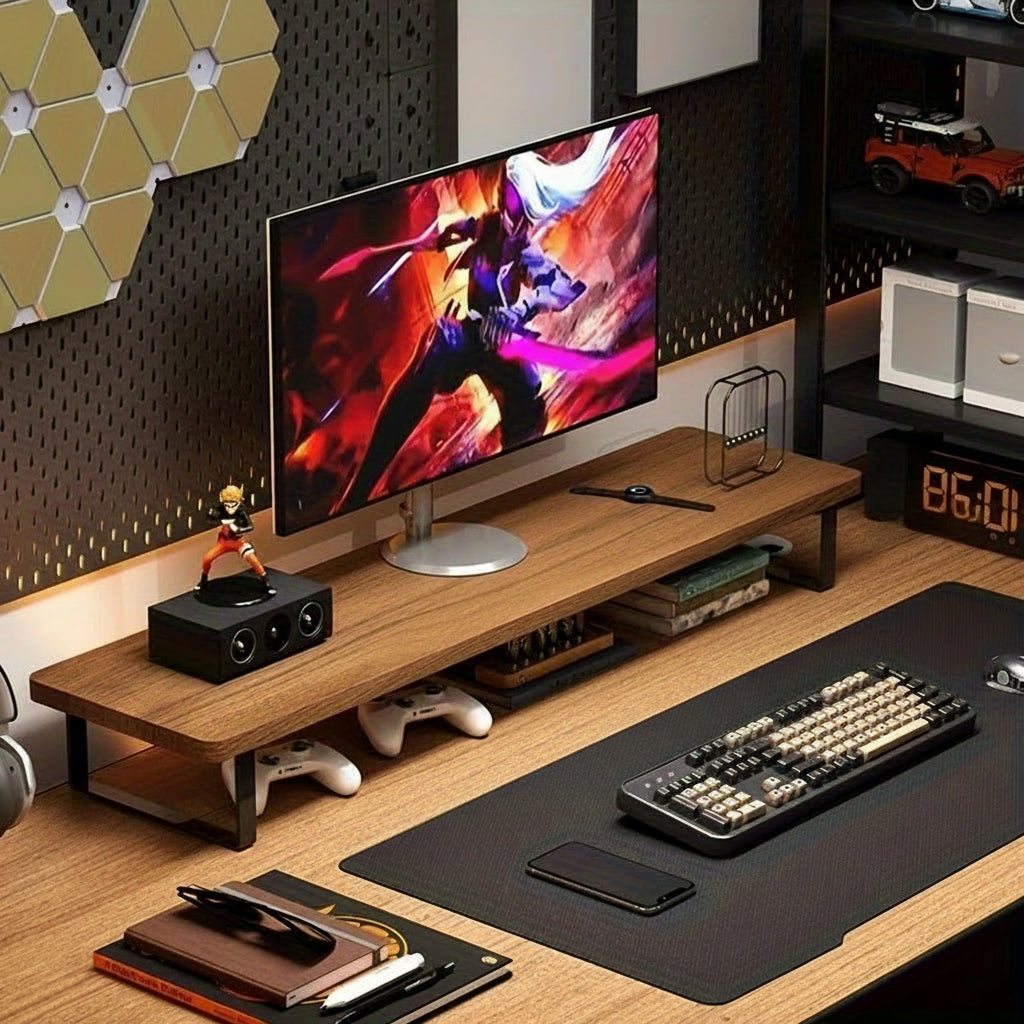 Modura Carbon Steel Desktop Monitor Stand & Organizer