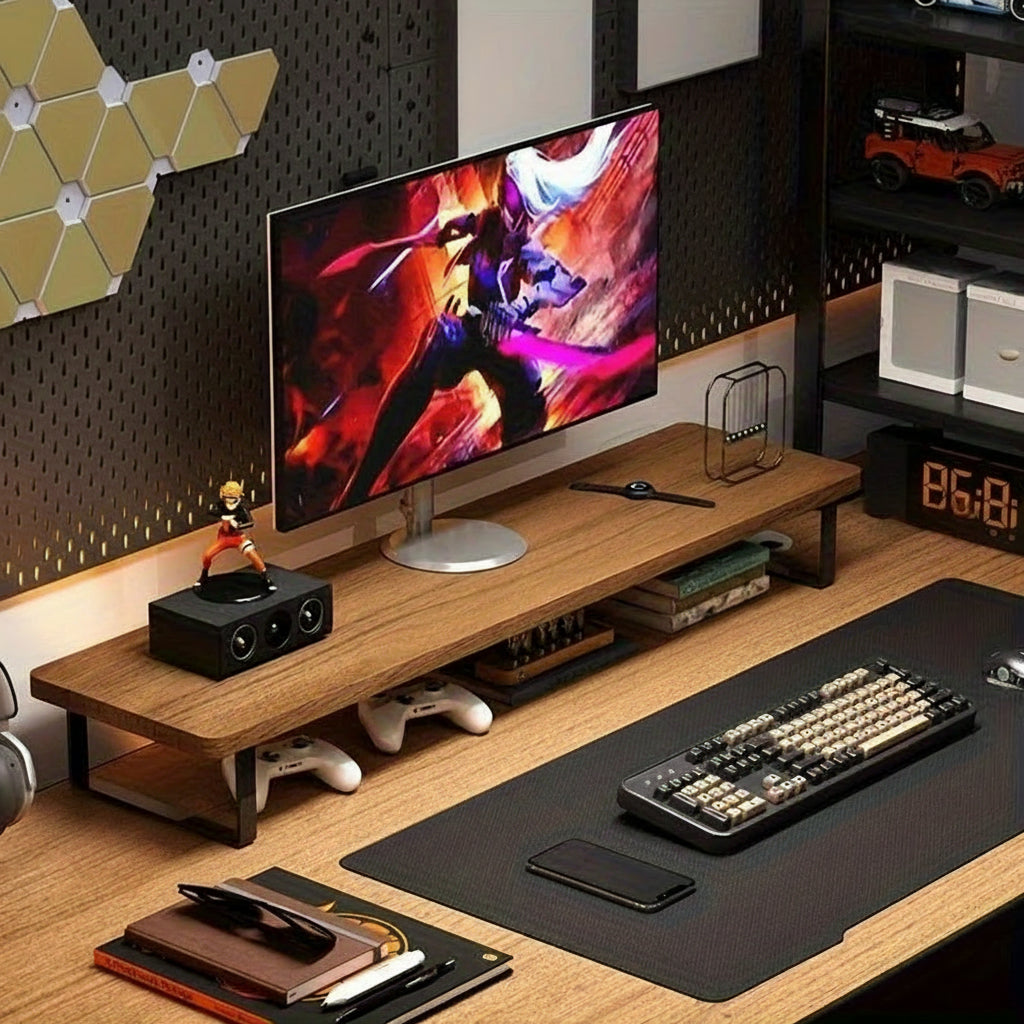 Modura Carbon Steel Desktop Monitor Stand & Organizer