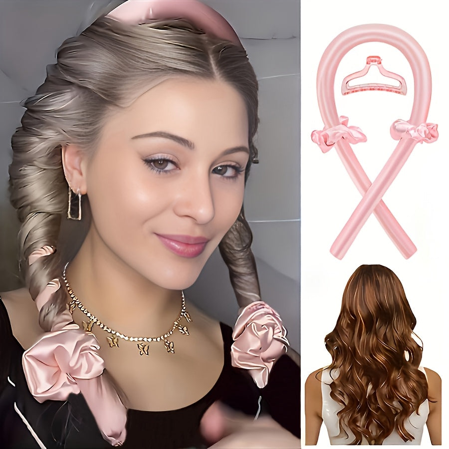シルクベラ 蝶結びデザイン 布製 ヘアカーラー ノーヒートカール用