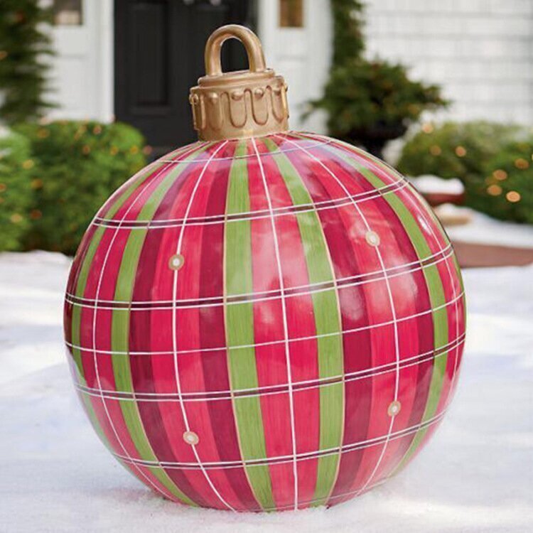 Sfere di Natale gonfiabili in PVC per esterni, resistenti alle intemperie e riutilizzabili, vari design