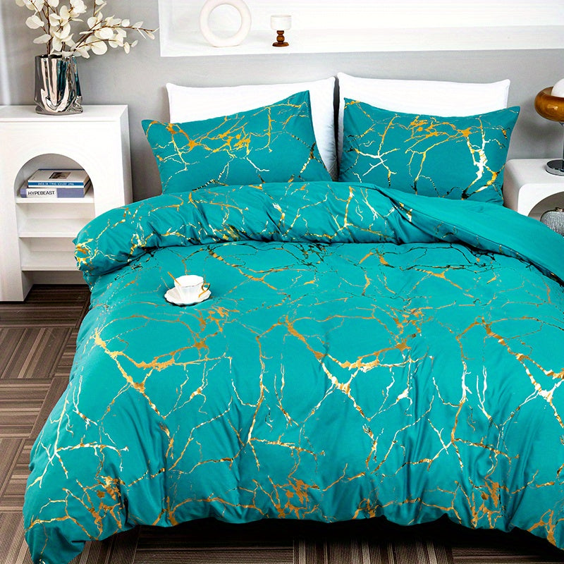 Goldshim Bedding Set With Foil Texture For Modern Bedrooms