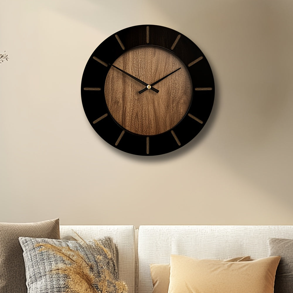 TimberMuse Hodiny Dřevěné Nástěnné Hodiny pro Tichou Domácí Výzdobu