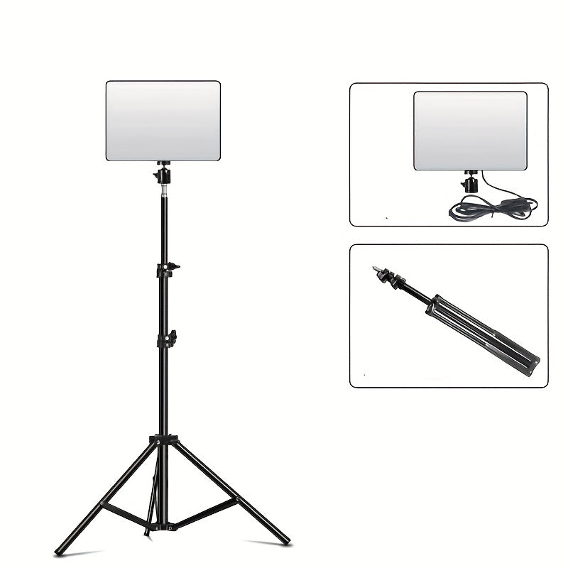 LED Photography Light Stand With Adjustable Aluminum Tripod And Studio Lamp