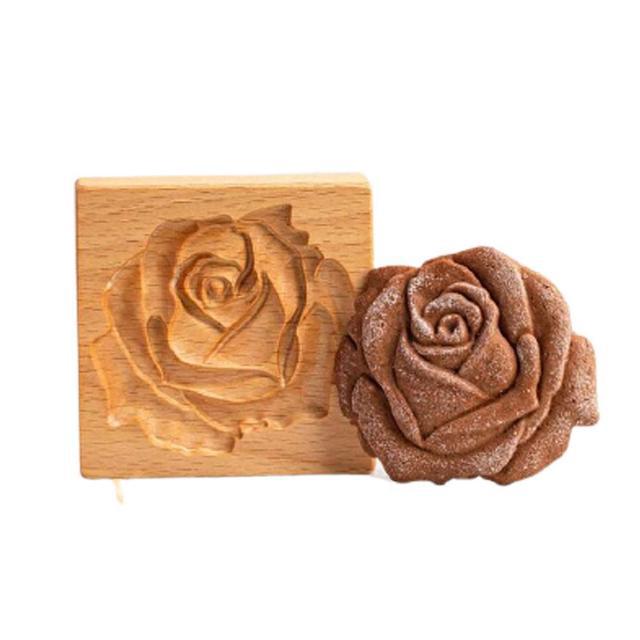 Engraved Wooden Cookie Molds With Pastry Stamps For Gingerbread And Biscuits