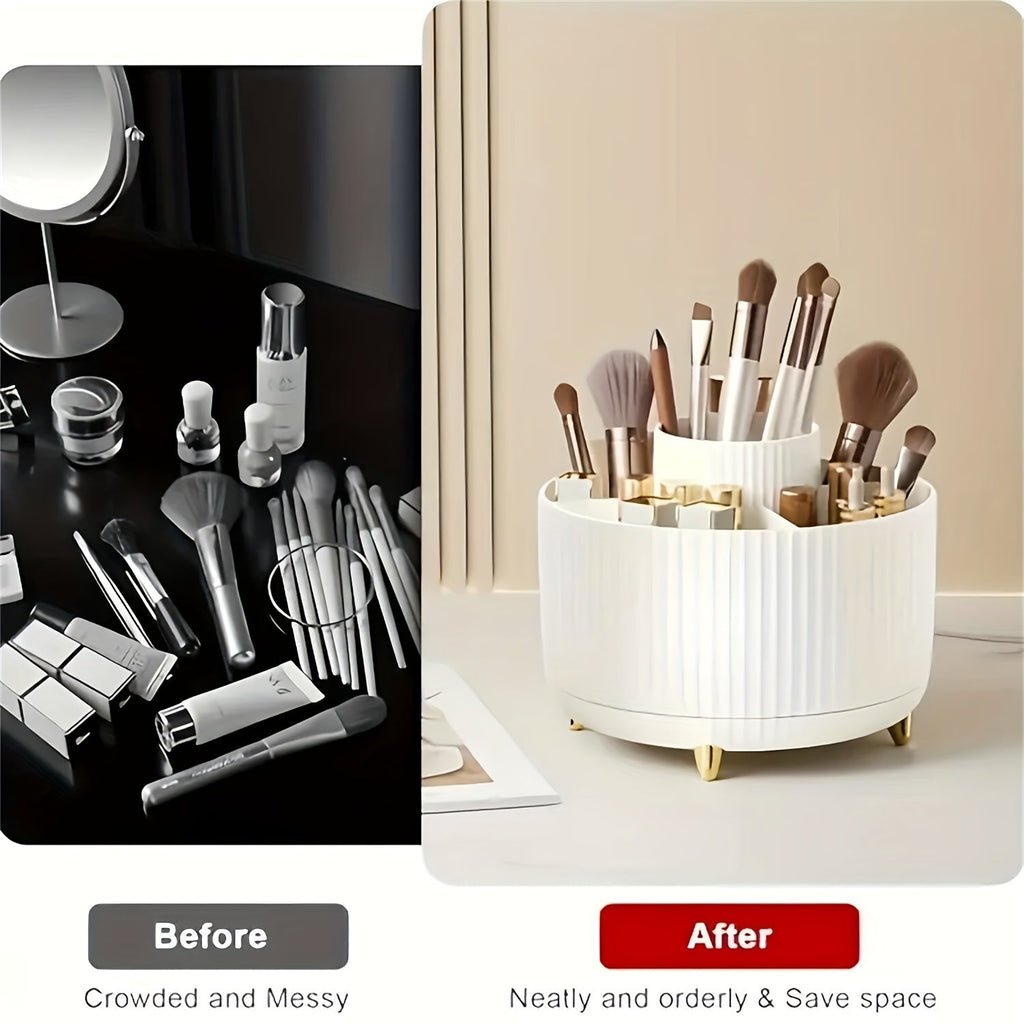 Eleganza 360 graders plastik makeup-opbevaringsorganisator med fem sektioner