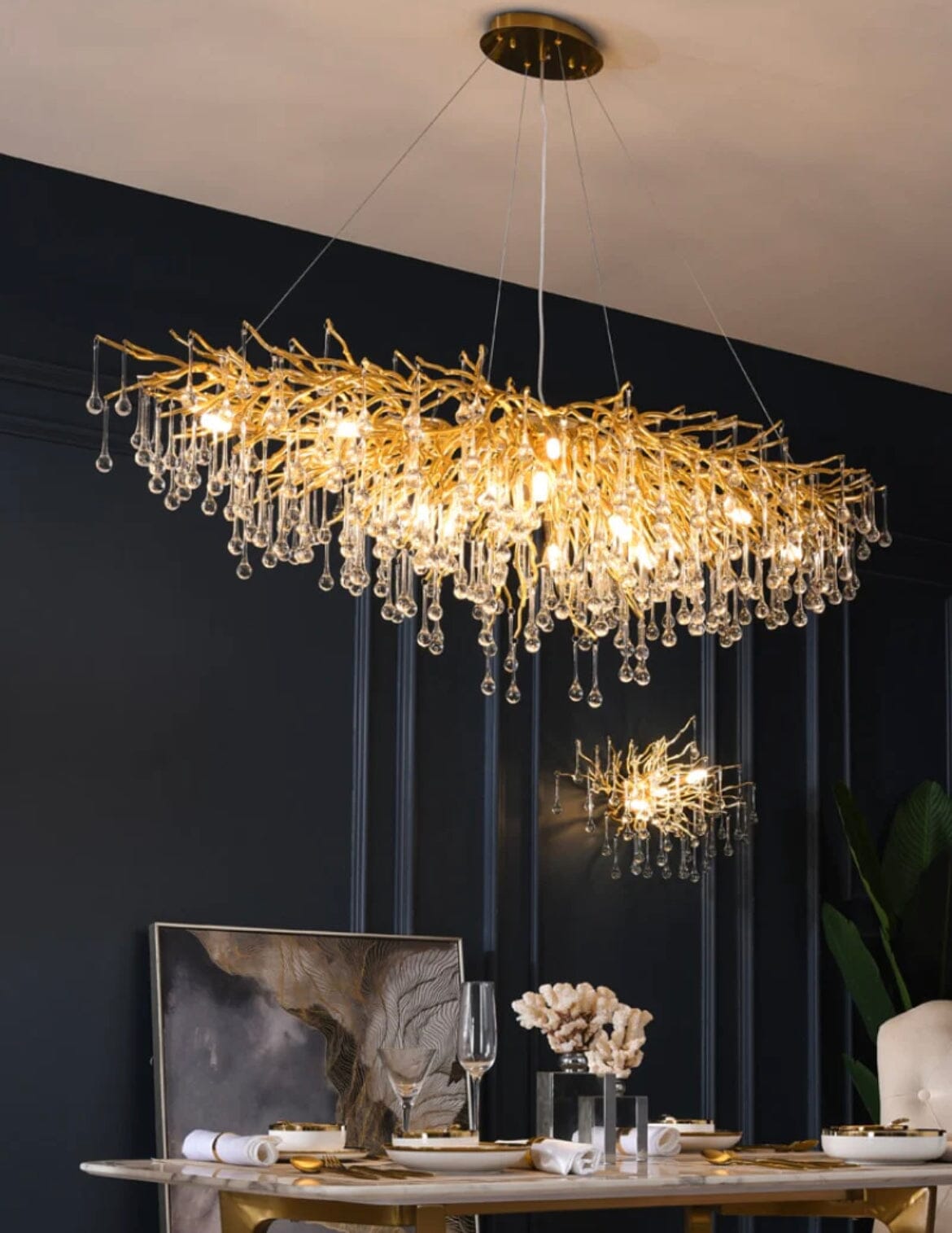 Aurora Crystal Chandelier With Customizable Lighting Elegance