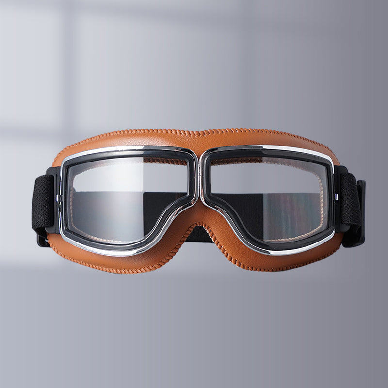 RoadRider Vintage Goggles With Interchangeable Lenses And Cushioned Comfort