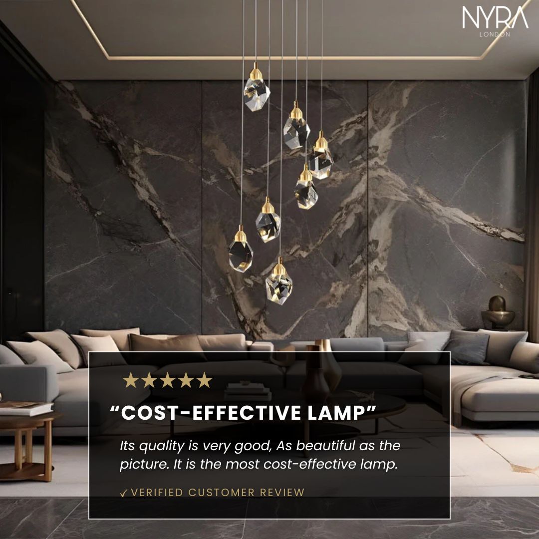 Lustre en Cristal Lyra avec Élégance Inspirée du Diamant