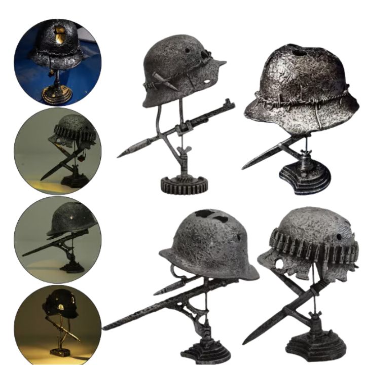 AntiqueLume Steel Helmet Lamp For Historic Home Decor