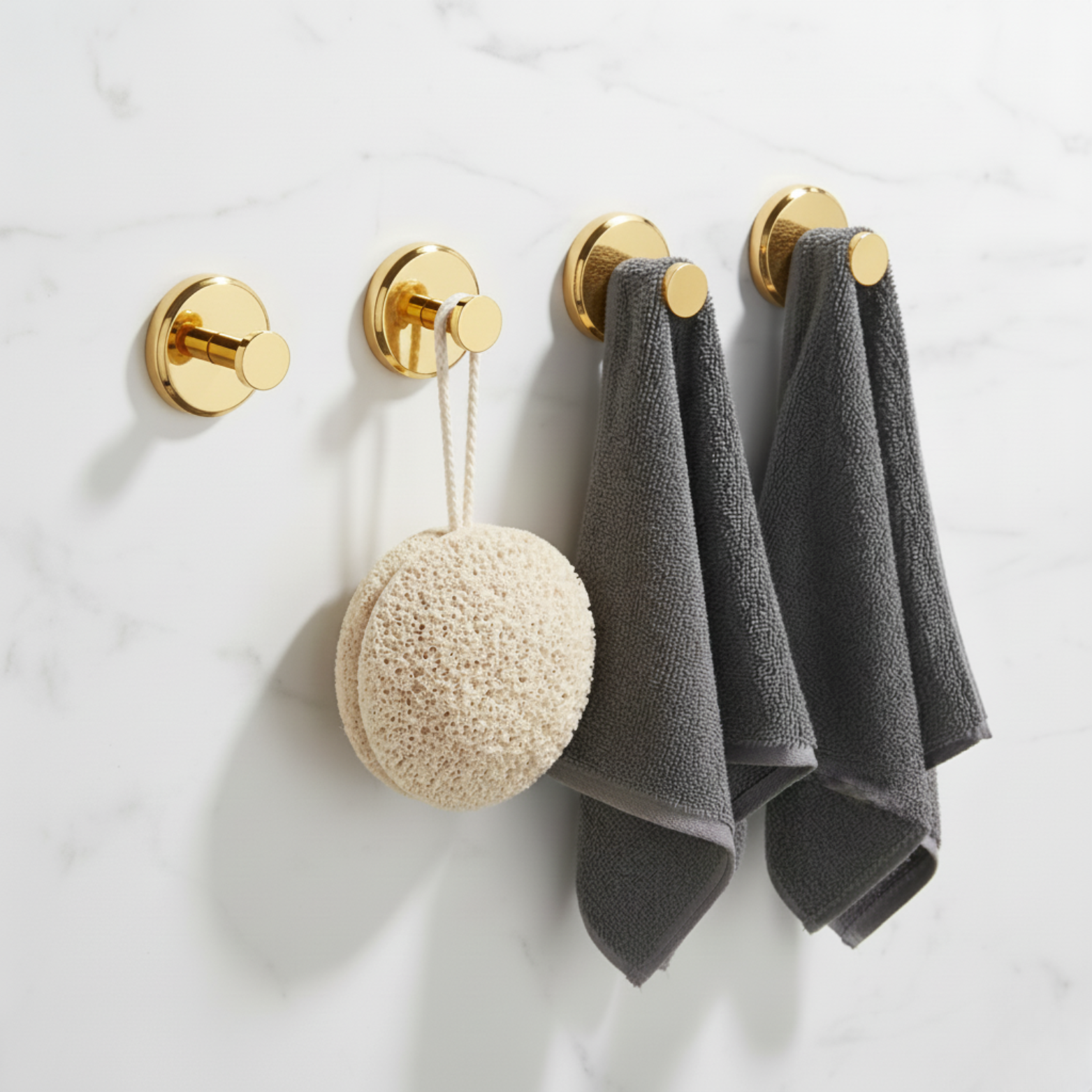 ClingPro Four-Piece Reusable Hooks With Suction On Smooth Surfaces