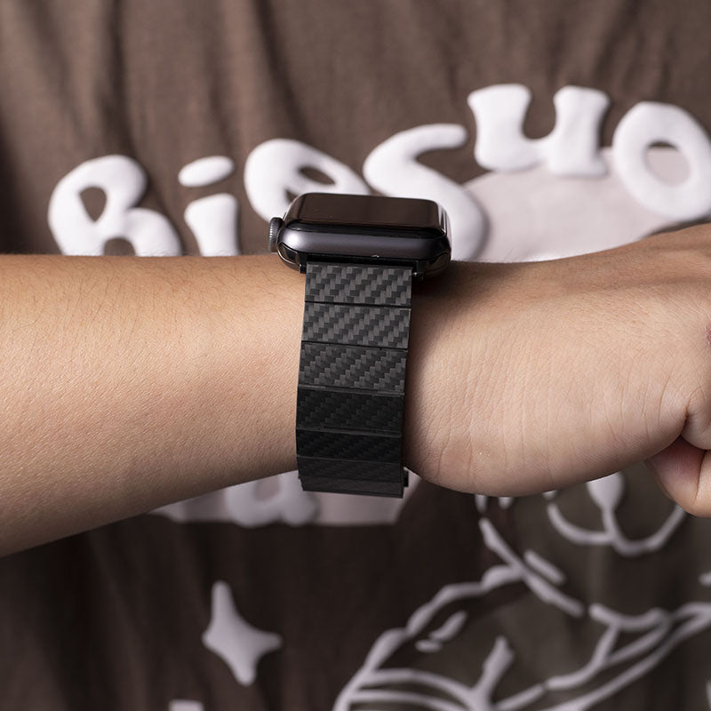 Curea din fibră de carbon AeroWeave cu acoperire din aramid pentru Apple Watch
