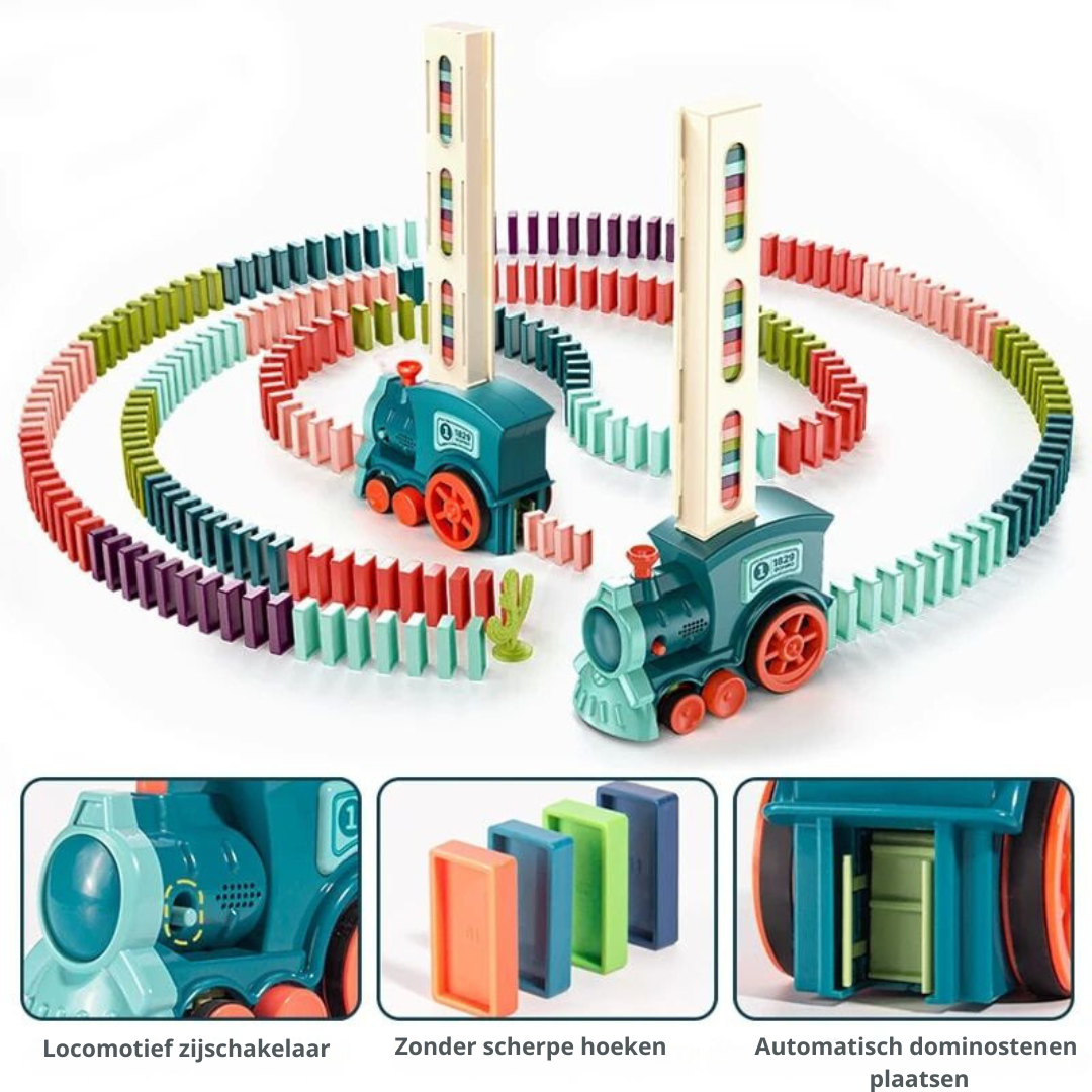 Treno Aurora Domino della linea Montessori con gioco automatico delle pietre