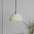 Nexis Ceramic Pendant Light With Copper Accents For Dining And Living Rooms